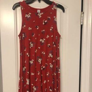 Old Navy Women Dress SMALL FLORAL Sleeveless Rayon Viscose Fit Flare Euc